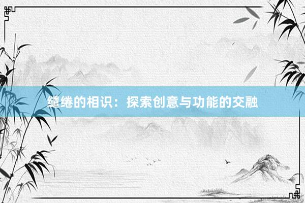 缱绻的相识：探索创意与功能的交融
